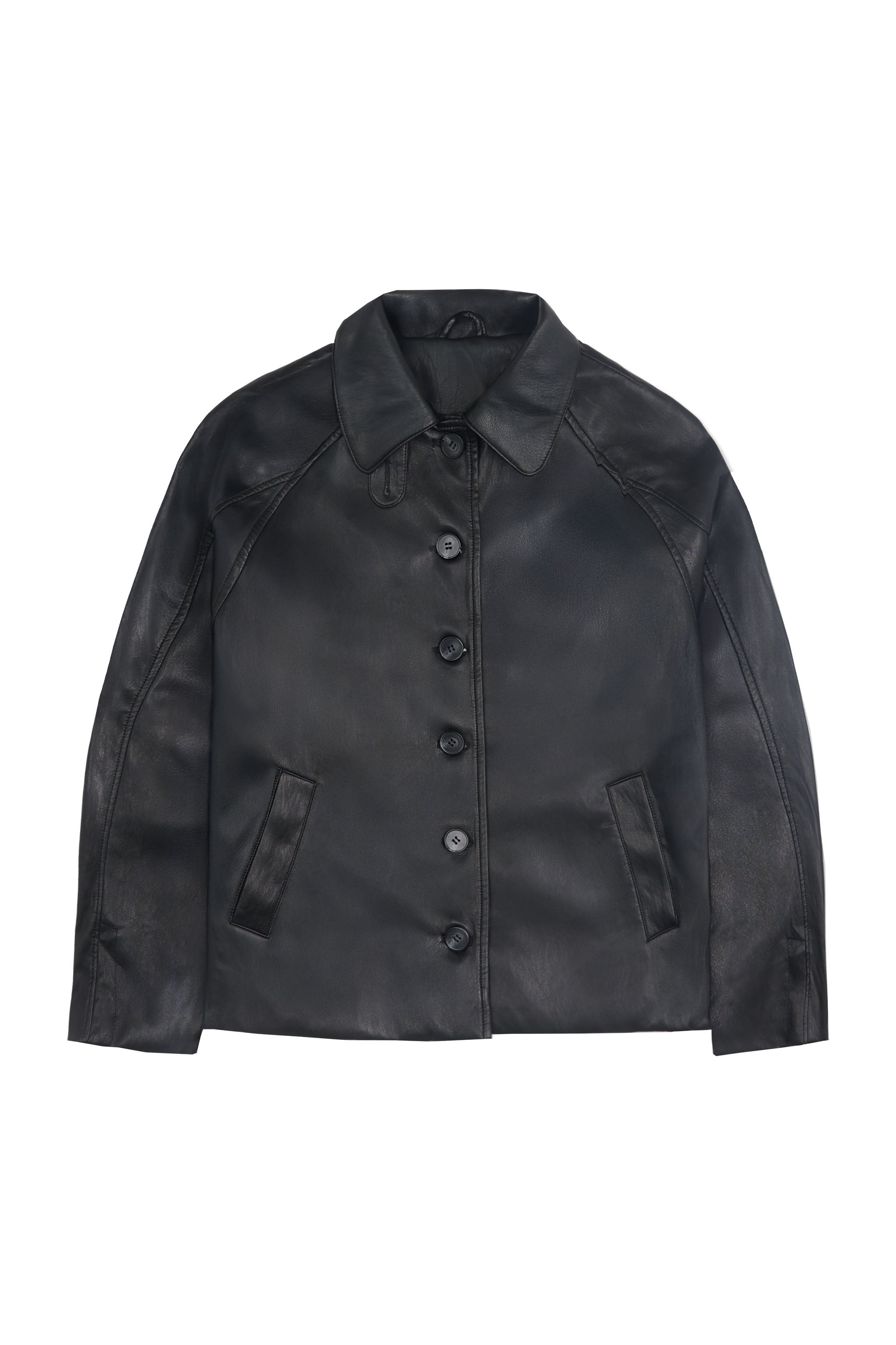 Hollies Classic Faux Leather Jacket in Black